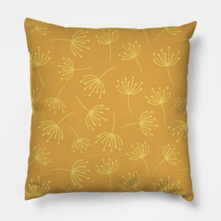 Abstract  Dandelion flowers yellow on orange Pillow