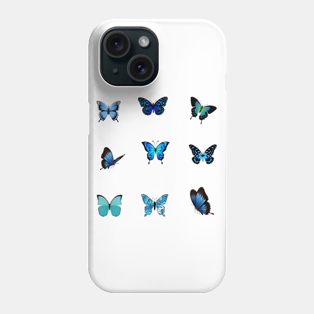 Blue butterfly Phone Case by Wolf Clothing Co