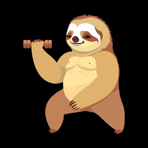 Sloth with a dumbbell by aceofspace