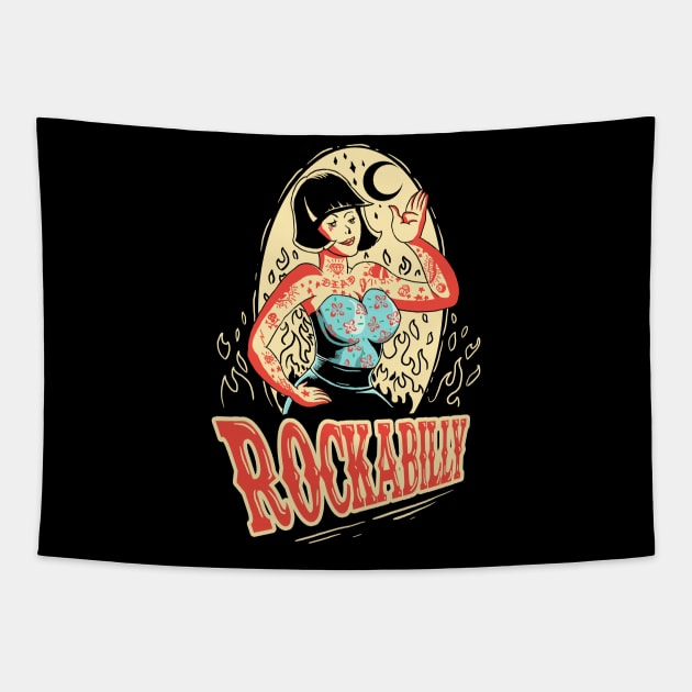 rockabilly burn Tapestry by donipacoceng