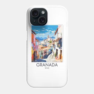 A Pop Art Travel Print of Granada - Spain Phone Case