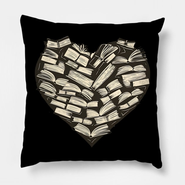 Heart book Pillow by Crazy skull