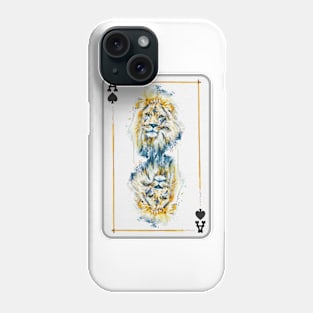 Lion Head Ace of Spades Playing Card Phone Case