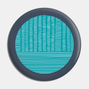 Digital Stitches Circle Turquoise Pin