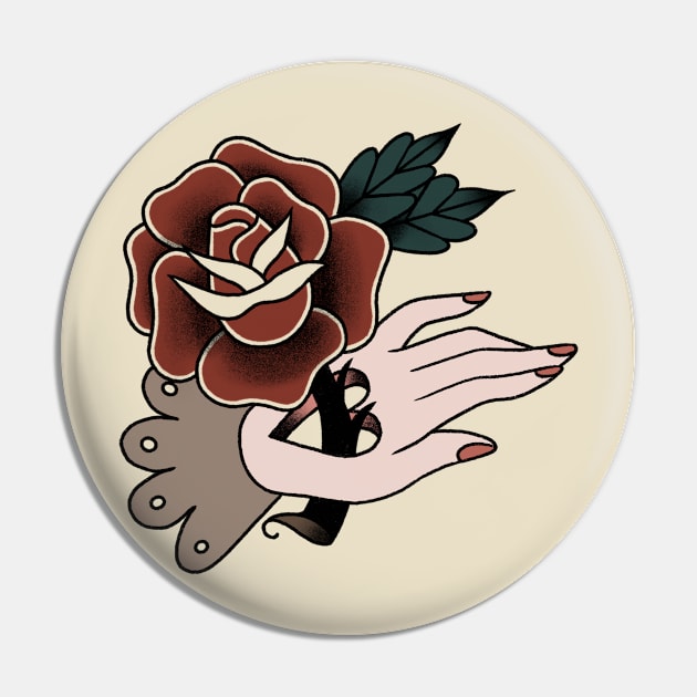 Old school tattoo - rose and hand Pin by crisbubastis