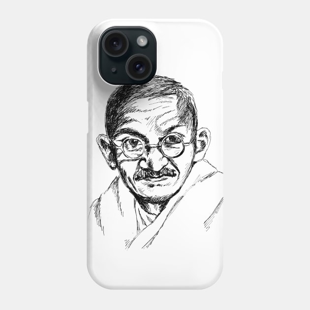 Gandhi portrait Phone Case by rachelsfinelines