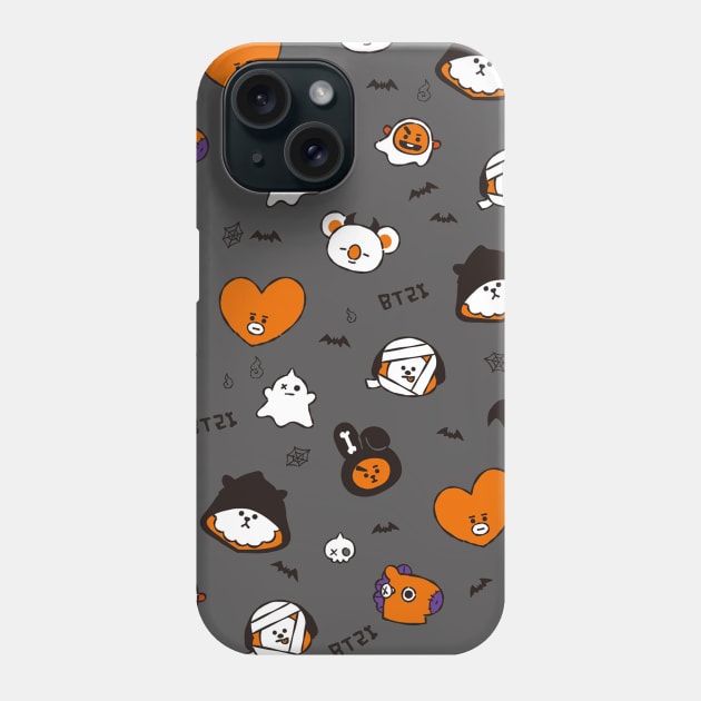 BT21 Halloween Pattern - Orange version Phone Case by ZeroKara