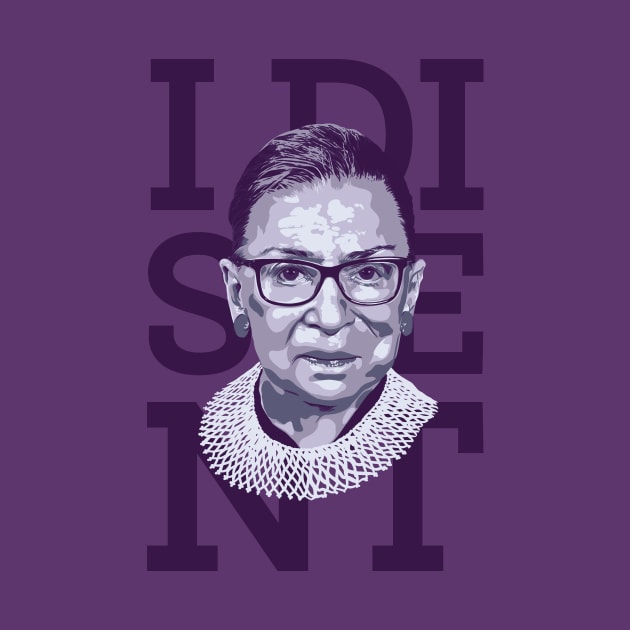 I Dissent RBG Feminist Digital Painting by polliadesign