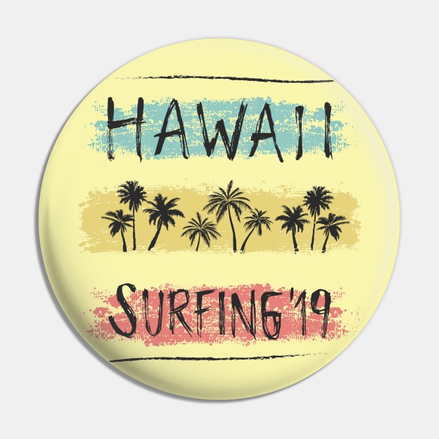 Hawaii surfing Pin by ArtStyleAlice