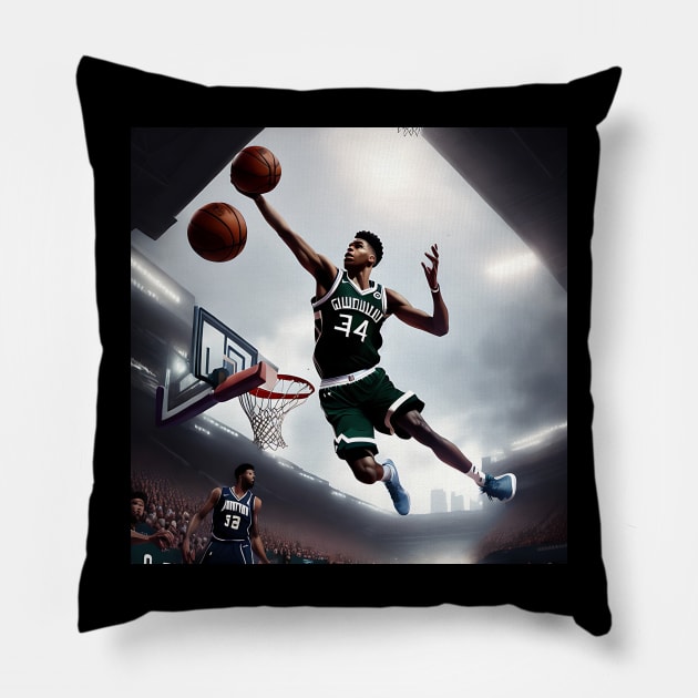 Milwaukee Basketball Pillow by teakatir