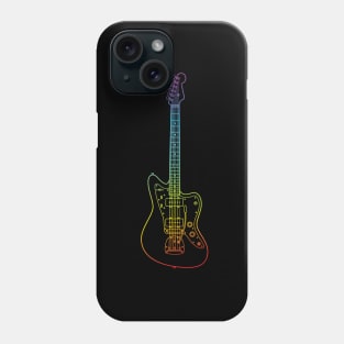 Offset Style Electric Guitar Colorful Outline Phone Case