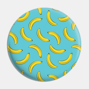 Pop art banana fruit blue pattern Pin