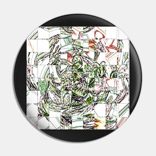 Abstract Basil Swirl Skillogram Pin