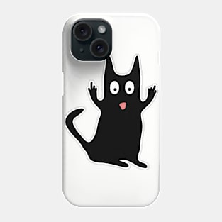 Funny Black Cat with Attitude Gift Phone Case