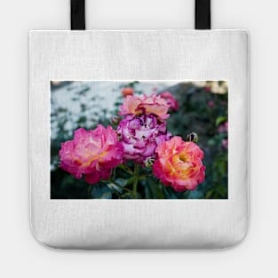 Neon Pink Roses 1 Tote