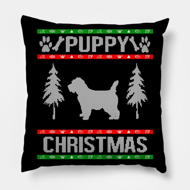 Cairn Terrier Ugly Christmas Sweater Design Puppy Dog Lover Breed Pillow by familycuteycom