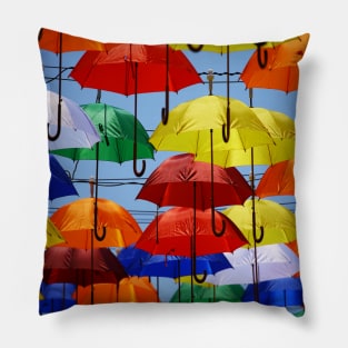 Dynamic Colors Lively Umbrellas Pillow