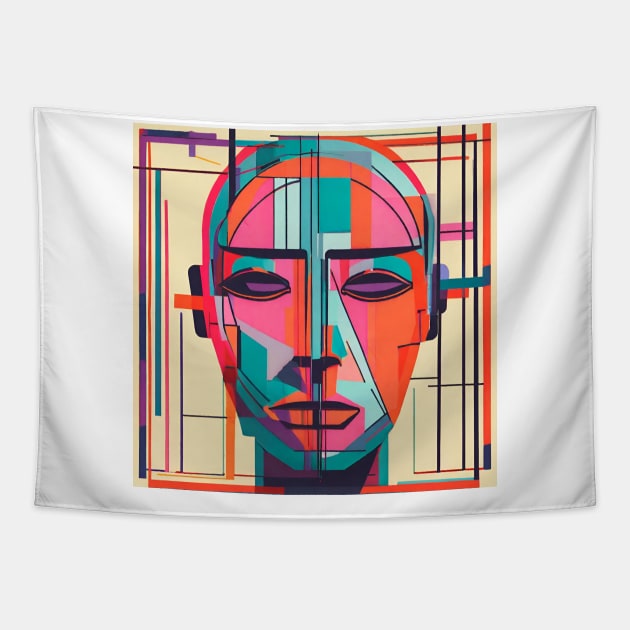 Cubist Android T-Shirt Tapestry by The Tee Bizarre