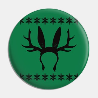 Festive Burger Antlers - black Pin