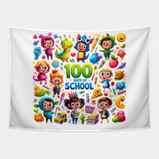 Funny 100 days of school adventure Tapestry