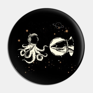 Shark and octopus encounter in space Pin