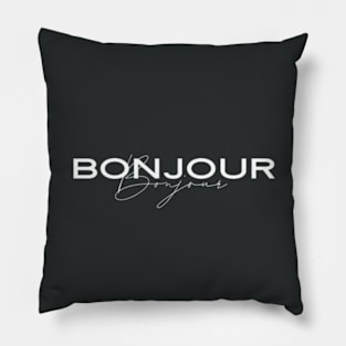 Bonjour, French, Paris Pillow