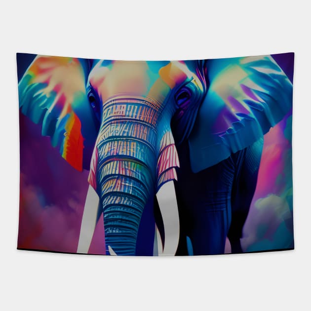 Colorful elephant design Tapestry by Dope_Design