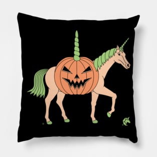 Halloween Pumpkin Body Unicorn Pillow