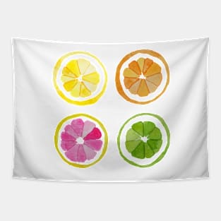 Neon Summer Citrus Fruits Tapestry