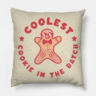 Coolest Cookie in the Batch Family Christmas Gingerbread Man Pillow