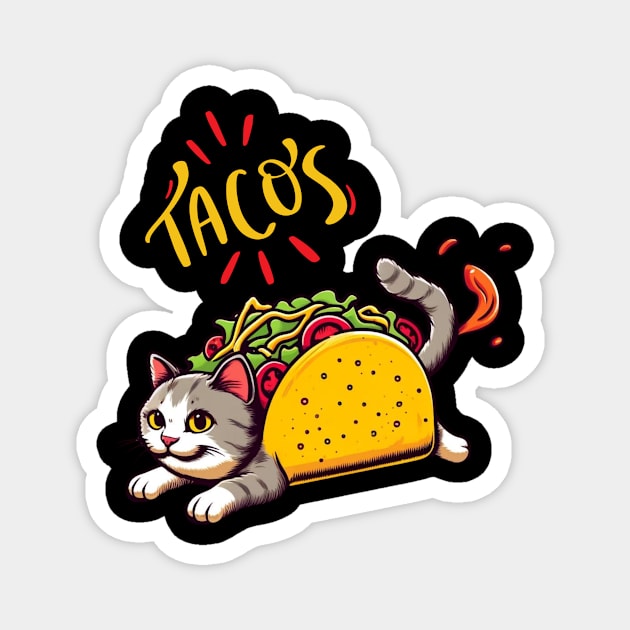 Taco Cat Magnet by mieeewoArt