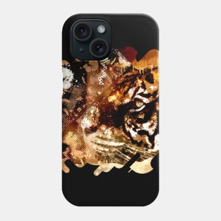 Bengal Tiger in  Abstract Paint Digital art Phone Case