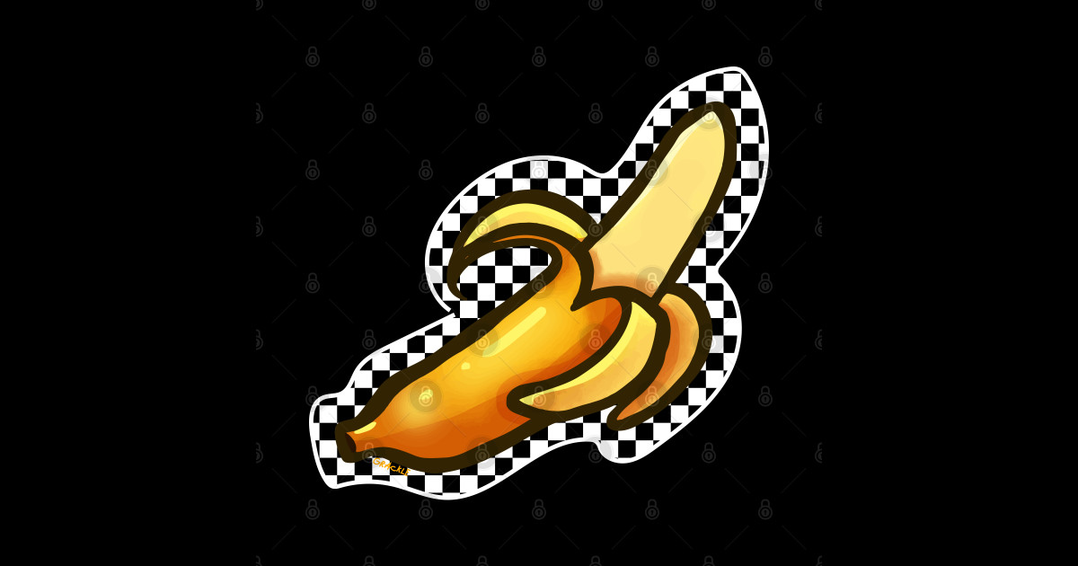 Checkerboard Banana - Bananas - Sticker | TeePublic