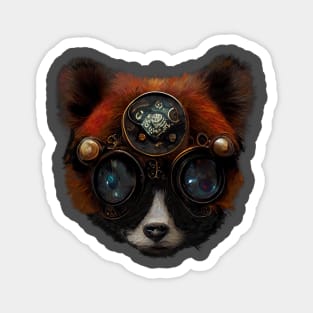 Steampunk Red Panda Gizmo Goggles Magnet