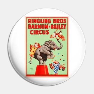 Ringling Bros Barnum & Bailey CIRCUS ACROBATIC WILD ANIMALS Show Lithograph Poster Pin