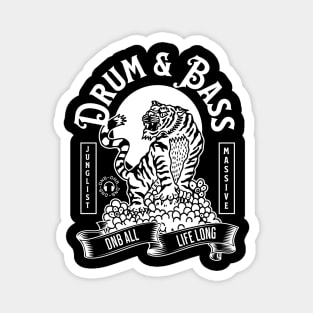 DRUM AND BASS - Junglist Tiger Massive (White) Magnet