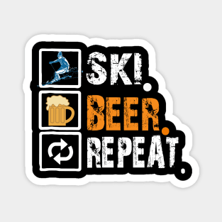 Ski Beer Repeat Magnet