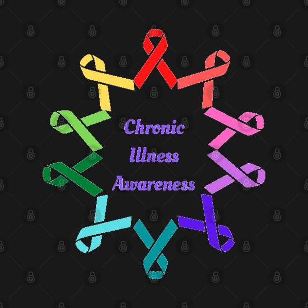 Red,Pink,Purple,Blue,Green and Yellow Chronic Illness Awareness by CaitlynConnor