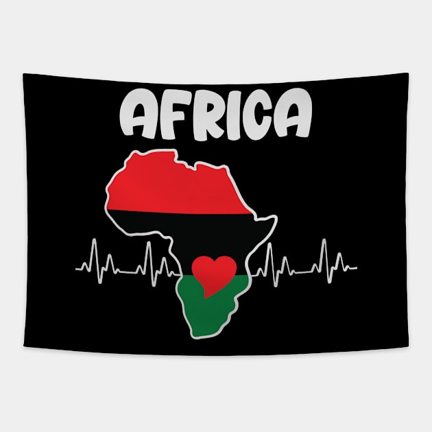 Africa, Heartbeat, Black History, African American History Tapestry by UrbanLifeApparel
