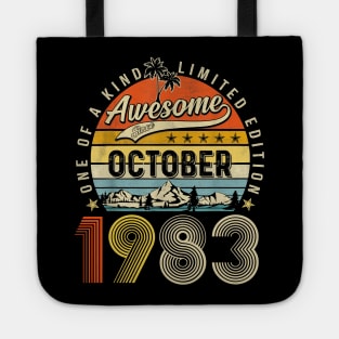 Awesome Since October 1983 Vintage 40th Birthday Tote