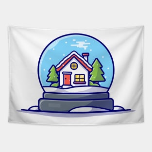 Winter Snow Globe Tapestry