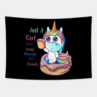 Just A Girl Who Loves Unicorn And Donuts Tapestry