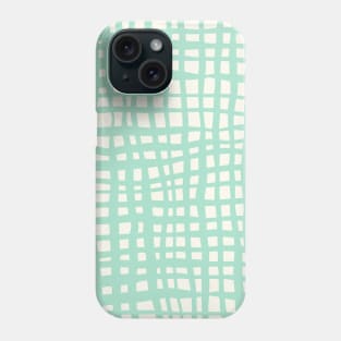 Retro grid pattern - pastel turquoise Phone Case