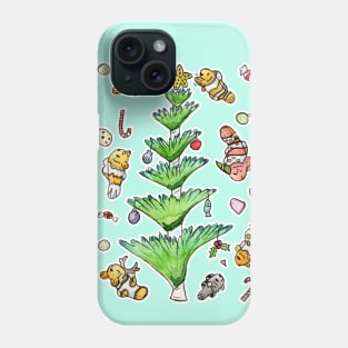 Festive Clownfish and a christmas tree (worm) Phone Case