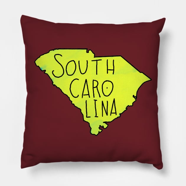 The State of South Carolina - Yellow Pillow by loudestkitten