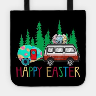 Happy Easter Day Shirt Camping Bunny eggs for men women kids Tote