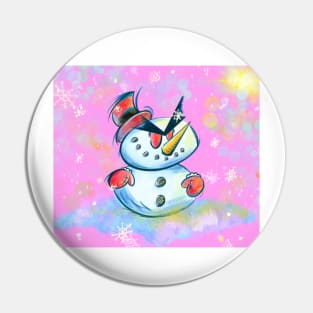 Angry Chibi Snowman Pin