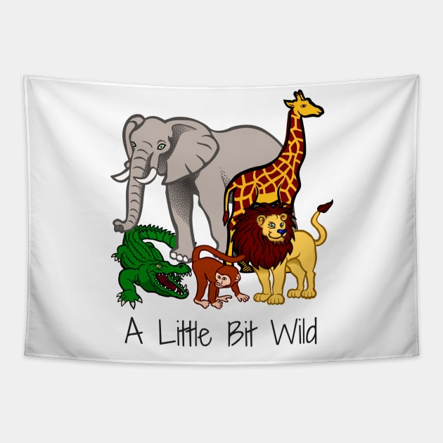 Zoo Safari Wild Animals Party Animal Design Lion Elephant Giraffe Tapestry by InnerMagic