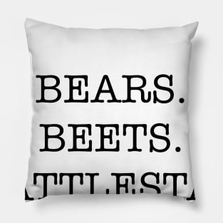 The Office Bears Beets Battlestar Galactica Pillow