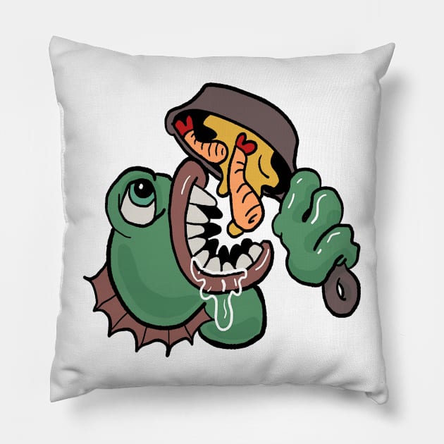 Impatient Breakfast Pillow by Bobomatic